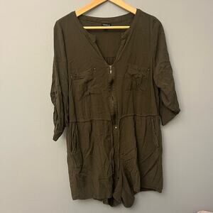 Torrid Dark Olive Zip-Up Romper